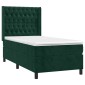vidaXL Κρεβάτι Boxspring με Στρώμα Σκούρο Πράσινο 80x200 εκ. Βελούδινο