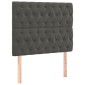 vidaXL Κρεβάτι Boxspring με Στρώμα Σκούρο Γκρι 90x200 εκ. Βελούδινο
