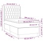 vidaXL Κρεβάτι Boxspring με Στρώμα Σκούρο Γκρι 90x200 εκ. Βελούδινο