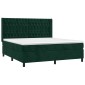 vidaXL Κρεβάτι Boxspring με Στρώμα Σκούρο Πράσινο 180x200εκ. Βελούδινο