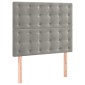 vidaXL Κρεβάτι Boxspring με Στρώμα Ανοιχτό Γκρι 90x190 εκ. Βελούδινο