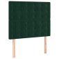 vidaXL Κρεβάτι Boxspring με Στρώμα Σκούρο Πράσινο 90x200 εκ. Βελούδινο