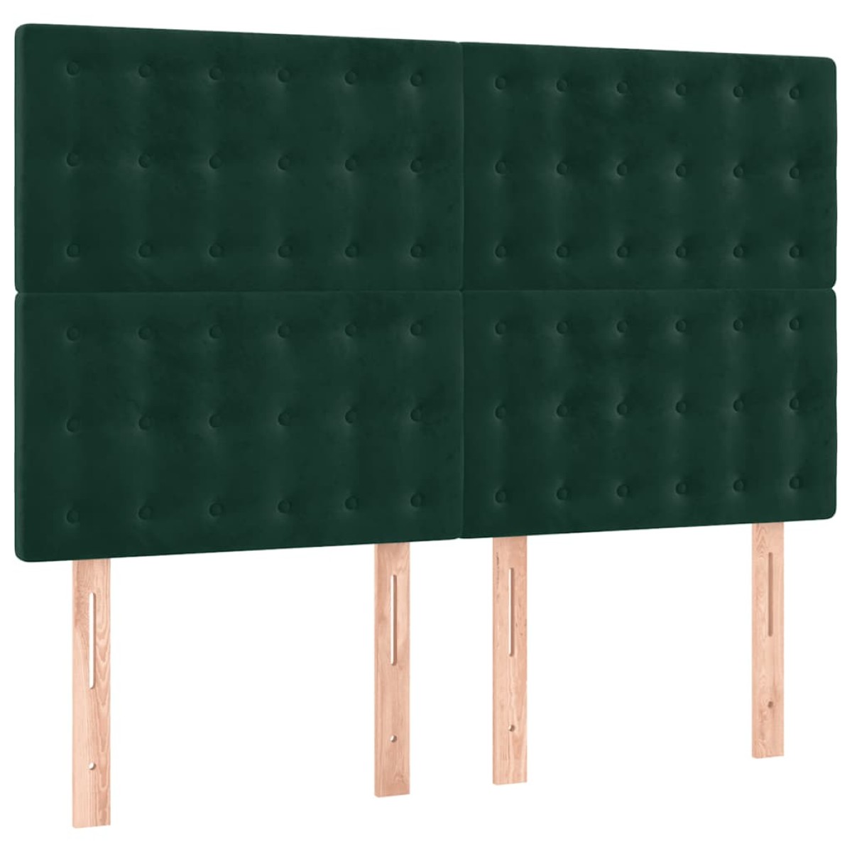 vidaXL Κρεβάτι Boxspring με Στρώμα Σκούρο Πράσινο 140x190εκ. Βελούδινο