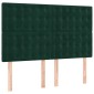 vidaXL Κρεβάτι Boxspring με Στρώμα Σκούρο Πράσινο 140x190εκ. Βελούδινο