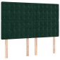 vidaXL Κρεβάτι Boxspring με Στρώμα Σκούρο Πράσινο 140x200εκ. Βελούδινο