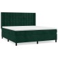 vidaXL Κρεβάτι Boxspring με Στρώμα Σκούρο Πράσινο 160x200εκ. Βελούδινο