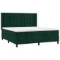 vidaXL Κρεβάτι Boxspring με Στρώμα Σκούρο Πράσινο 160x200εκ. Βελούδινο