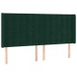 vidaXL Κρεβάτι Boxspring με Στρώμα Σκούρο Πράσινο 160x200εκ. Βελούδινο