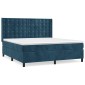 vidaXL Κρεβάτι Boxspring με Στρώμα Σκούρο Μπλε 160x200 εκ. Βελούδινο