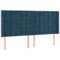 vidaXL Κρεβάτι Boxspring με Στρώμα Σκούρο Μπλε 160x200 εκ. Βελούδινο