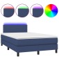 vidaXL Κρεβάτι Boxspring με Στρώμα & LED Μπλε 120x200 εκ. Υφασμάτινο