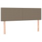 vidaXL Κρεβάτι Boxspring με Στρώμα & LED Taupe 140x200 εκ. Υφασμάτινο