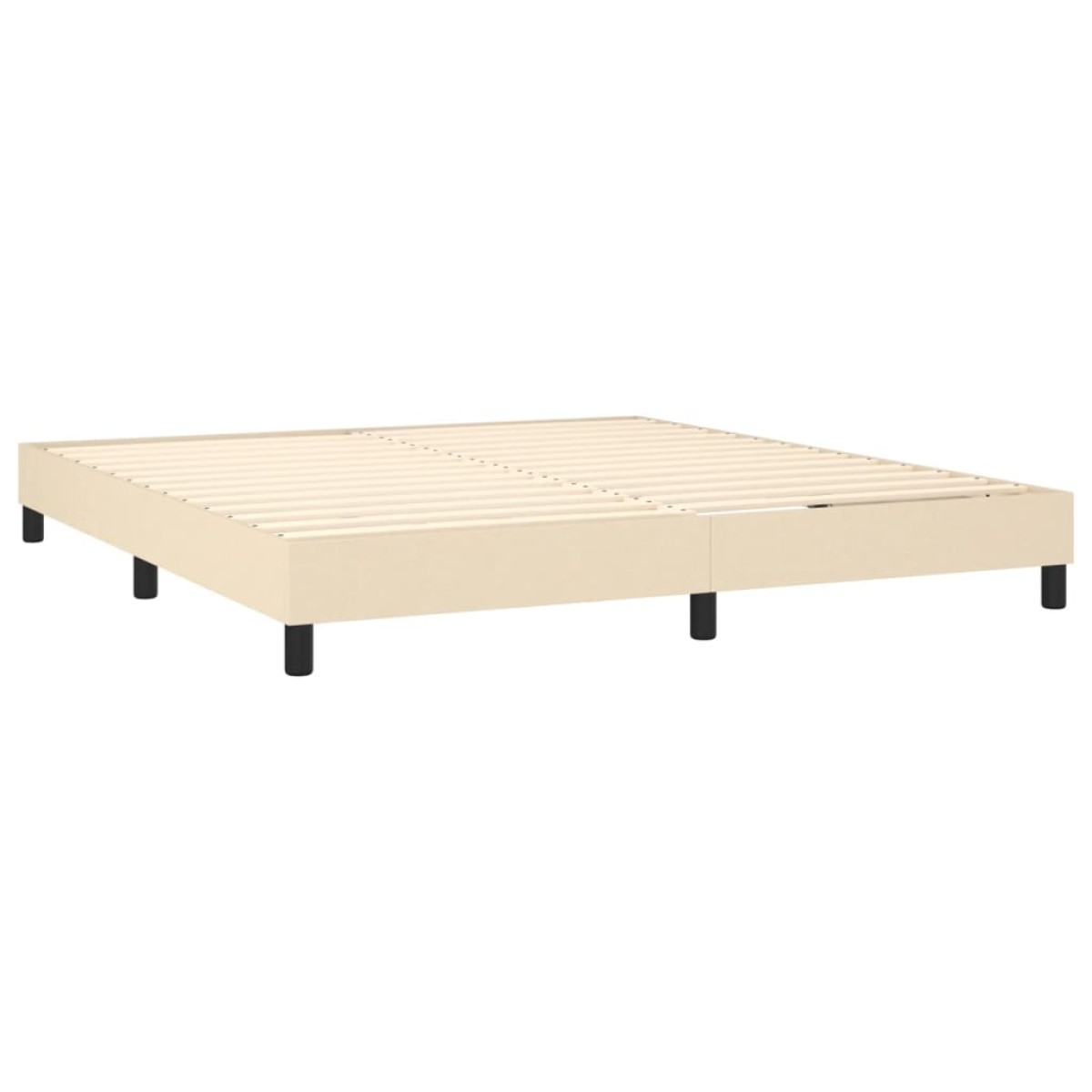 vidaXL Κρεβάτι Boxspring με Στρώμα & LED Κρεμ 180x200 εκ. Υφασμάτινο