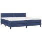 vidaXL Κρεβάτι Boxspring με Στρώμα & LED Μπλε 200x200 εκ. Υφασμάτινο