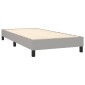 vidaXL Κρεβάτι Boxspring με Στρώμα & LED Αν.Γκρι 90x190 εκ. Υφασμάτινο