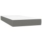 vidaXL Κρεβάτι Boxspring με Στρώμα & LED Σκ.Γκρι 90x190 εκ. Υφασμάτινο