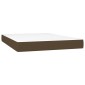 vidaXL Κρεβάτι Boxspring με Στρώμα & LED Σκ.Καφέ 140x190 εκ Υφασμάτινο