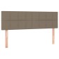 vidaXL Κρεβάτι Boxspring με Στρώμα & LED Taupe 140x190 εκ. Υφασμάτινο