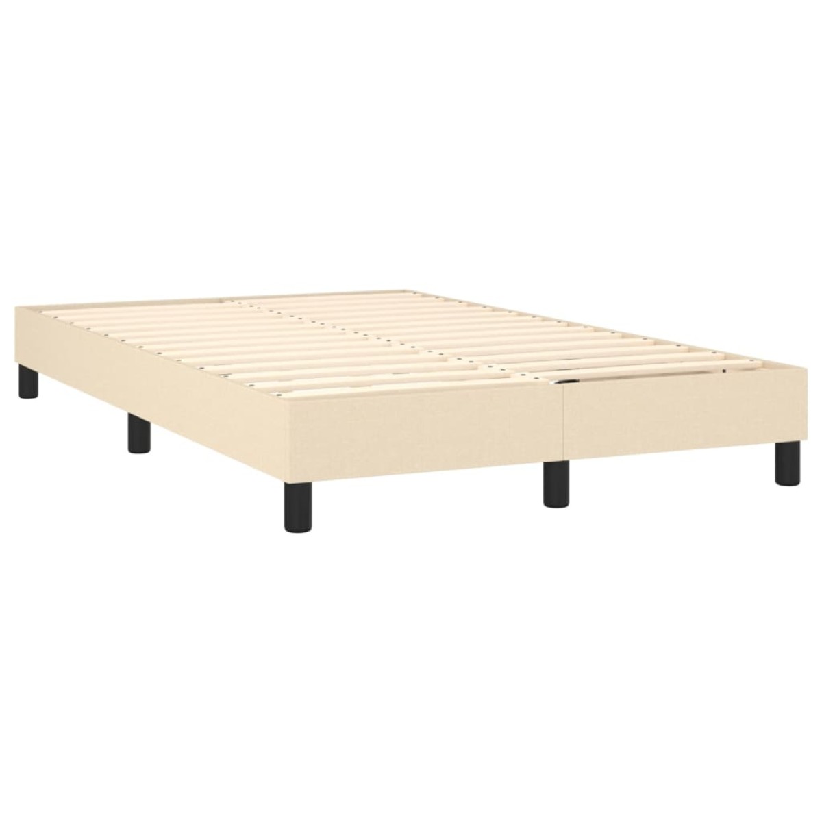 vidaXL Κρεβάτι Boxspring με Στρώμα & LED Κρεμ 120x200 εκ. Υφασμάτινο