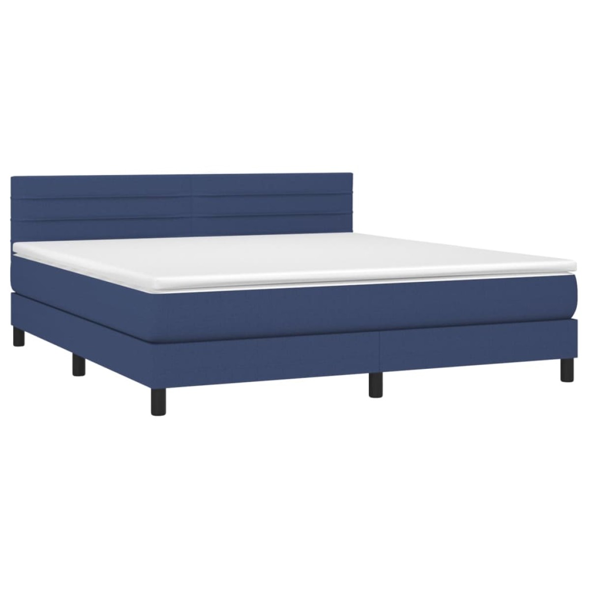 vidaXL Κρεβάτι Boxspring με Στρώμα & LED Μπλε 160x200 εκ. Υφασμάτινο