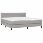 vidaXL Κρεβάτι Boxspring με Στρώμα & LED Αν.Γκρι 180x200 εκ Υφασμάτινο