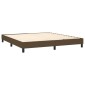 vidaXL Κρεβάτι Boxspring με Στρώμα & LED Σκ.Καφέ 180x200εκ. Υφασμάτινο
