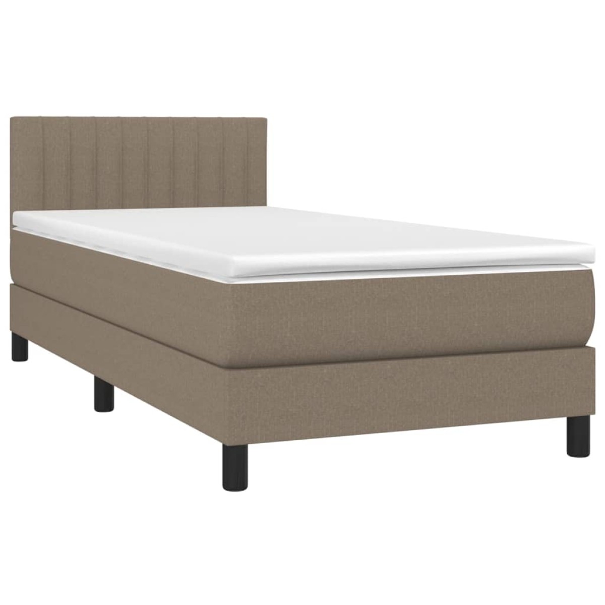 vidaXL Κρεβάτι Boxspring με Στρώμα & LED Taupe 80x200 εκ. Υφασμάτινο