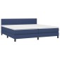 vidaXL Κρεβάτι Boxspring με Στρώμα & LED Μπλε 200x200 εκ. Υφασμάτινο