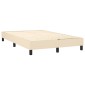 vidaXL Κρεβάτι Boxspring με Στρώμα & LED Κρεμ 120x200 εκ. Υφασμάτινο