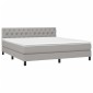 vidaXL Κρεβάτι Boxspring με Στρώμα & LED Αν.Γκρι 160x200 εκ Υφασμάτινο