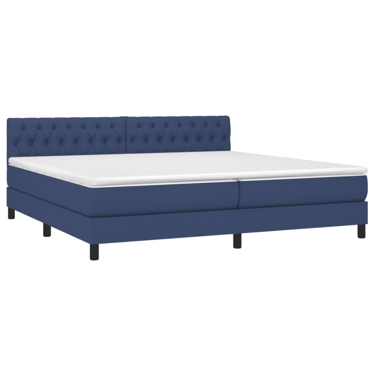vidaXL Κρεβάτι Boxspring με Στρώμα & LED Μπλε 200x200 εκ. Υφασμάτινο