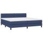 vidaXL Κρεβάτι Boxspring με Στρώμα & LED Μπλε 200x200 εκ. Υφασμάτινο
