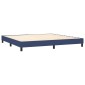 vidaXL Κρεβάτι Boxspring με Στρώμα & LED Μπλε 200x200 εκ. Υφασμάτινο