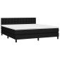 vidaXL Κρεβάτι Boxspring με Στρώμα & LED Μαύρο 160x200 εκ. Υφασμάτινο
