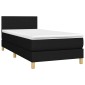 vidaXL Κρεβάτι Boxspring με Στρώμα & LED Μαύρο 80x200 εκ. Υφασμάτινο