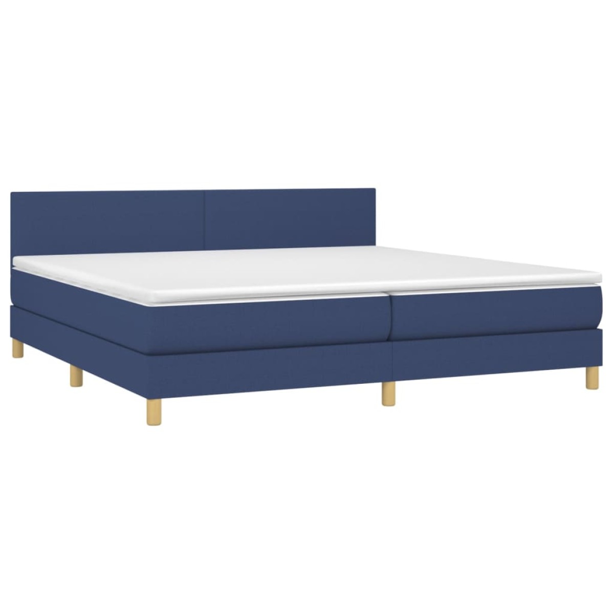 vidaXL Κρεβάτι Boxspring με Στρώμα & LED Μπλε 200x200 εκ. Υφασμάτινο