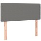 vidaXL Κρεβάτι Boxspring με Στρώμα & LED Σκ.Γκρι 90x200 εκ. Υφασμάτινο
