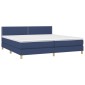 vidaXL Κρεβάτι Boxspring με Στρώμα & LED Μπλε 200x200 εκ. Υφασμάτινο