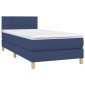 vidaXL Κρεβάτι Boxspring με Στρώμα & LED Μπλε 90x200 εκ. Υφασμάτινο