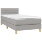 vidaXL Κρεβάτι Boxspring με Στρώμα & LED Αν.Γκρι 100x200 εκ Υφασμάτινο