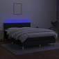 vidaXL Κρεβάτι Boxspring με Στρώμα & LED Μαύρο 140x190 εκ. Υφασμάτινο