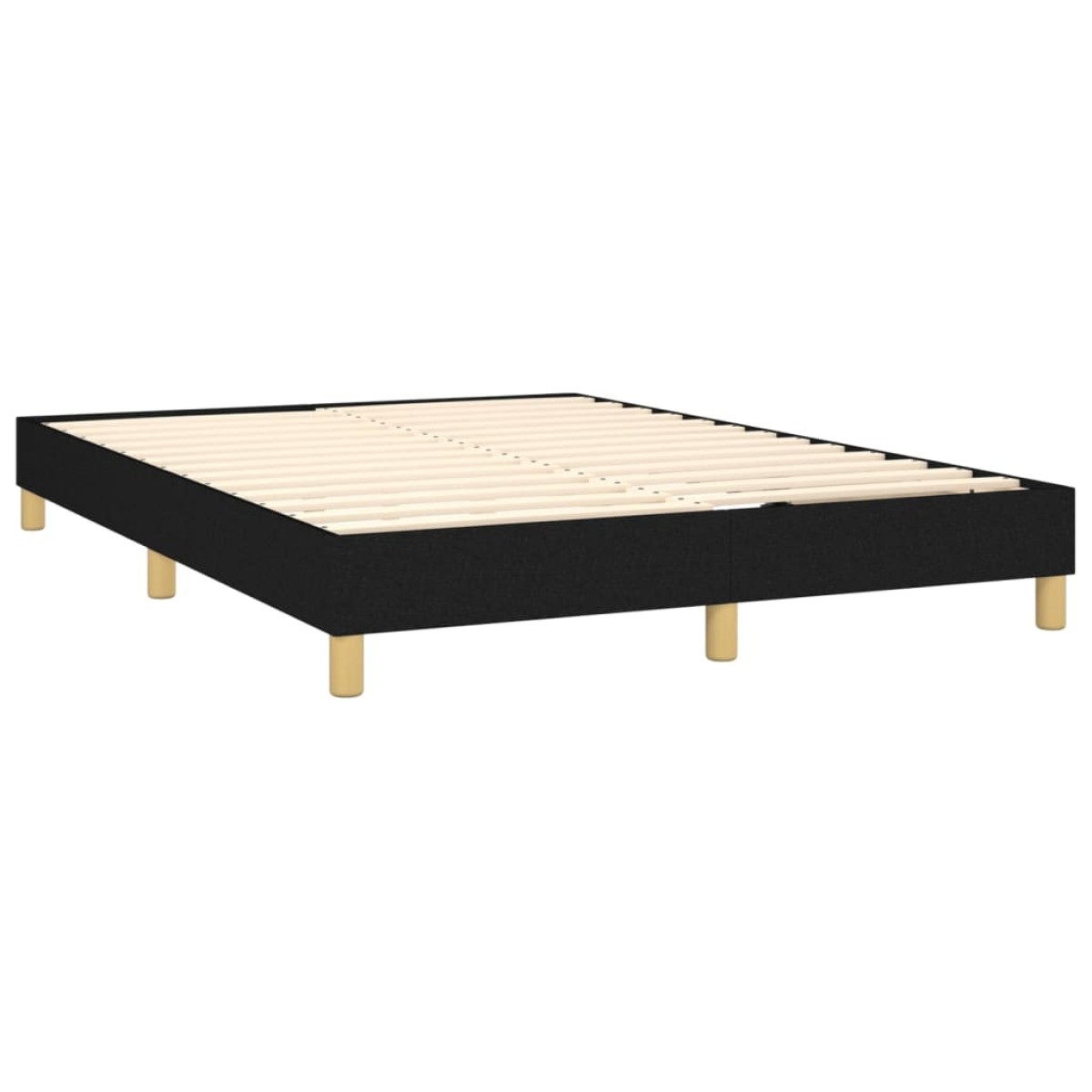 vidaXL Κρεβάτι Boxspring με Στρώμα & LED Μαύρο 140x190 εκ. Υφασμάτινο