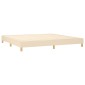 vidaXL Κρεβάτι Boxspring με Στρώμα & LED Κρεμ 200x200 εκ. Υφασμάτινο