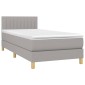 vidaXL Κρεβάτι Boxspring με Στρώμα & LED Αν.Γκρι 100x200 εκ Υφασμάτινο