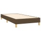 vidaXL Κρεβάτι Boxspring με Στρώμα & LED Σκ.Καφέ 100x200 εκ Υφασμάτινο