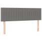 vidaXL Κρεβάτι Boxspring με Στρώμα & LED Σκ.Γκρι 140x190 εκ Υφασμάτινο