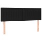 vidaXL Κρεβάτι Boxspring με Στρώμα & LED Μαύρο 140x200 εκ. Υφασμάτινο
