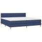vidaXL Κρεβάτι Boxspring με Στρώμα & LED Μπλε 200x200 εκ. Υφασμάτινο