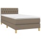 vidaXL Κρεβάτι Boxspring με Στρώμα & LED Taupe 80x200 εκ. Υφασμάτινο