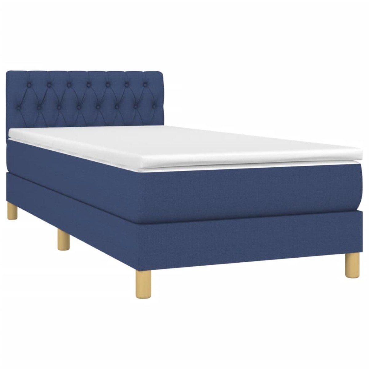 vidaXL Κρεβάτι Boxspring με Στρώμα & LED Μπλε 80x200 εκ. Υφασμάτινο